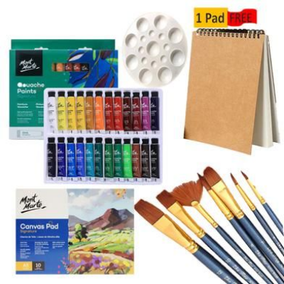 Picture of Buy 1 Gouache Painting Combo Set Get 1 Drawing Pad A5 Size 20 Pages Free