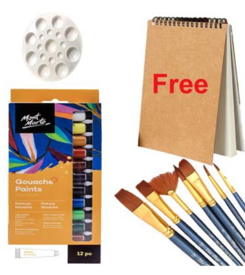 Picture of Gouache Combo Set Get 1 Drawing Pad A5 Size Free - Buy 1 Get 1 Free