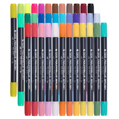 Picture of STA Aquarelle Dual Tip Fine Liner Brush Pen Non-Toxic Water Based Ink 36  pcs