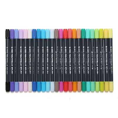 Picture of STA Aquarelle Dual Tip Fine Liner Brush Pen Non-Toxic Water Based Ink 24 pcs