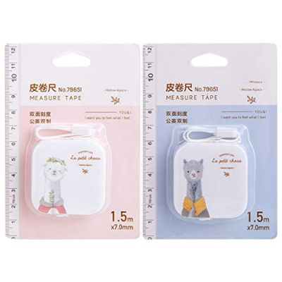 Picture of Deli 79651 leather rolls cute cartoon volume, waist circumference mini small measuring soft ruler soft ruler clothing meter
