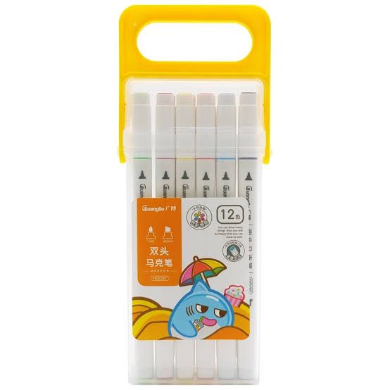 Picture of Guangbo Double Head Sketch marker square shape 12 pcs