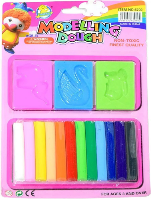 Picture of Clay Modeling Set - 12 Pcs of Colorful Non-Hardening Clay Dough with 3 Moulds, Best Gift Set for Kids