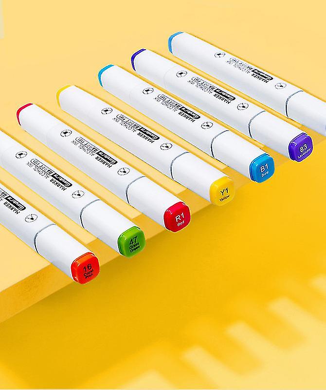 Picture of Guangbo Premium Professional Double Head Sketch marker square shape 48 Colors