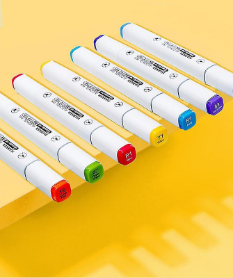 Picture of Guangbo Premium Professional Double Head Sketch marker square shape 48 Colors