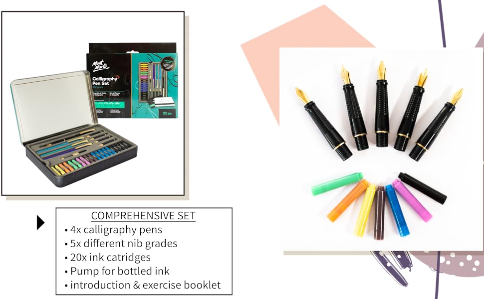 Picture of Mont Marte Calligraphy Pen Set 31 Pcs full set