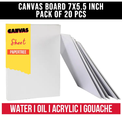 Picture of Canvas Board For Acylic color water oil & gouache color  7 x 5.5 inch pack of 20 pcs