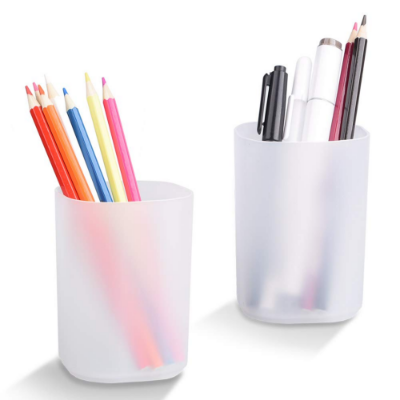 Picture of Pen and Pencil Holder white Round Pen Pencil Holder Pen Organizer Desk Office Pencil Holders Transparent
