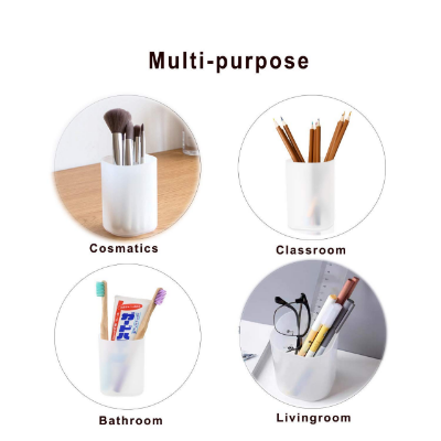 Picture of Pen and Pencil Holder white Round Pen Pencil Holder Pen Organizer Desk Office Pencil Holders Transparent