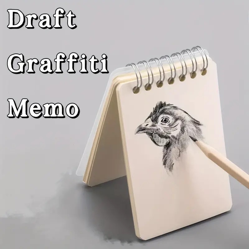 Picture of 80 Page Spiral Mini Memo Pad Book Coil Notebook Blank Paper Journal Diary Sketchbook for School Supplies Stationery