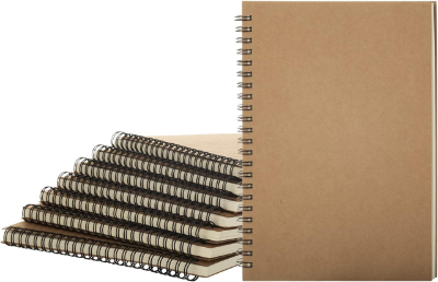 Picture of Brown cover Spiral Sketch Book note book  suitable for sketch oil pastel and drawing