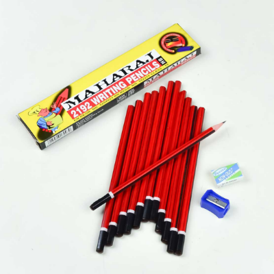 Picture of Maharaj Sketch Drawing Pencil HB 12 Pcs Sharpener and Eraser Free