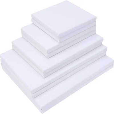 Picture of Stretched White Blank Canvas Set, Artist Canvas Board Wood Painti Drawing, Acrylic Pouring, Suitable for Both Oil and Acrylic Paints -1 pc 4X4