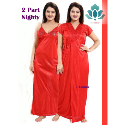 Picture of Night ( Nighty) 2 Part Long Indian Night Dress For Women - Night Dress For Women