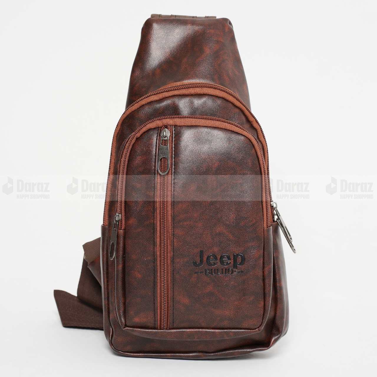 Picture of Crossbody Messenger Bag With Shoulder Belt And Pu Leather Bag Fashion Cross Body PU Leather Bag For Men and Woman Jeep Brown Pu Leather Shoulder Crossbody Bag for Men