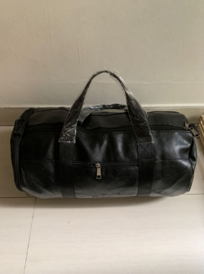 Picture of PU Leather Travel & Gym Bags for Both Men And Women Sports and Gym Bag - 16/8 inch Black Color /Fitness Gym Bag /Mountain 18 Litter Duffel Bag / PU leather  Gym Bag for Men and Women -MY SHOPEE BD