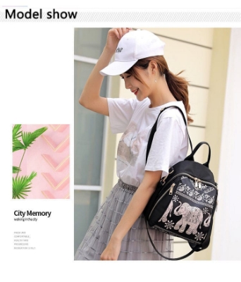 Picture of New Trendy Fashion Printing  Backpack for Women, Large Capacity Nylon Rucksack Multilayer Crossbody & Shoulder School Bags For Girls, Waterproof Travel Ladies Bags - My SHOPEE BD