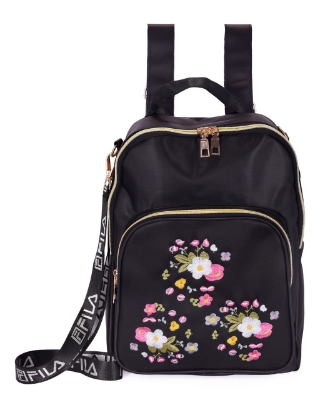 Picture of Flower Embroidery Beautiful Bag Travel Student School Small Casual Printing School Backpack, Large Capacity Nylon Rucksack Multilayer Crossbody & Shoulder Bags, Waterproof Travel Ladies Bags my shopee bd