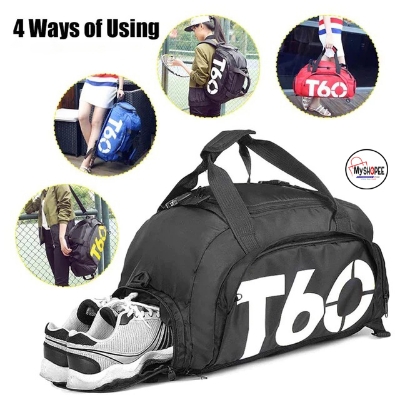 Picture of T60 printing multi-function backpack travel bag gym backpack duffel bag with dry and wet separation pockets ONE  Sports Gym and Travel Backpack Bag Portable Travel Yoga Swimming Fitness Bag