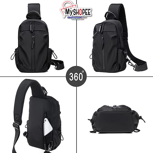 Picture of MY SHOPEE bd Men Crossbody Bags Backpacks Waist Packs Men Cross Body Bags Earphone Jack Bags Sport Pouch Bags Light Weight Chest Bags Men Fashion Shoulder Bags for Travel Outdoor my shopee bd