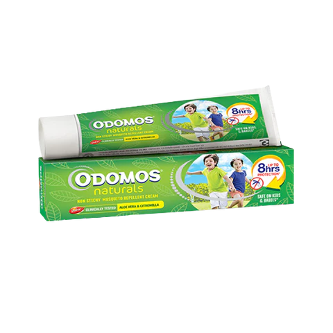 Picture of Odomos Naturals Mosquito Repellent Non-Sticky Cream with Aloe Vera & Citronella (Made in India) - 100gm