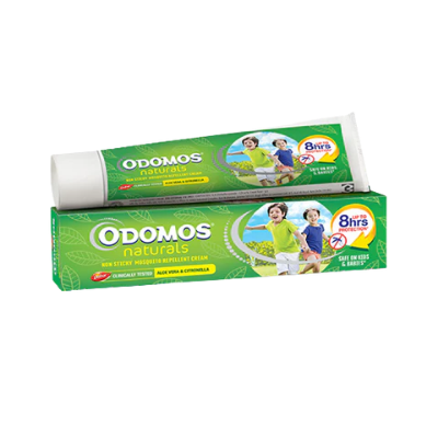 Picture of Odomos Naturals Mosquito Repellent Non-Sticky Cream with Aloe Vera & Citronella (Made in India) - 100gm