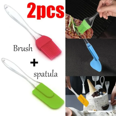 Buy Silicone Oil Brush with Silicone Spatula (2 pcs) at Best Price in Bangladesh