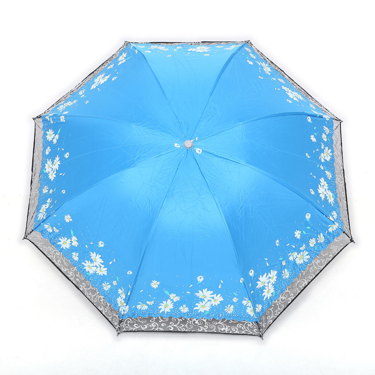 Picture of Ladies Fashionable and Elegant Anti UV Sunshade Print Border Lace Umbrella