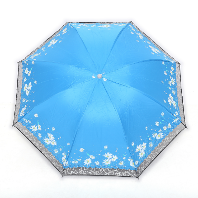 Picture of Ladies Fashionable and Elegant Anti UV Sunshade Print Border Lace Umbrella