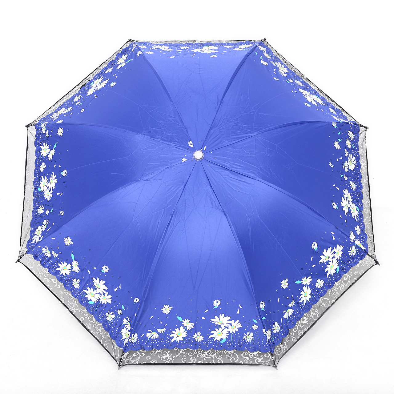 Picture of Ladies Fashionable and Elegant Anti UV Sunshade Print Border Lace Umbrella