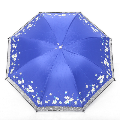 Picture of Ladies Fashionable and Elegant Anti UV Sunshade Print Border Lace Umbrella