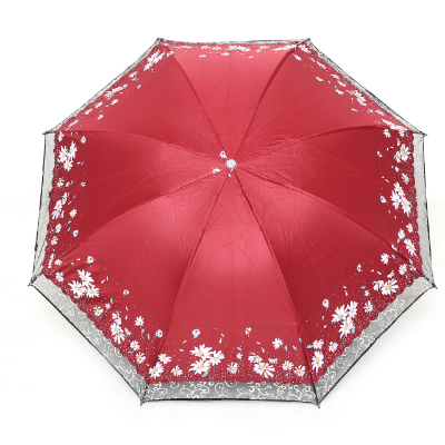 Picture of Ladies Fashionable and Elegant Anti UV Sunshade Print Border Lace Umbrella