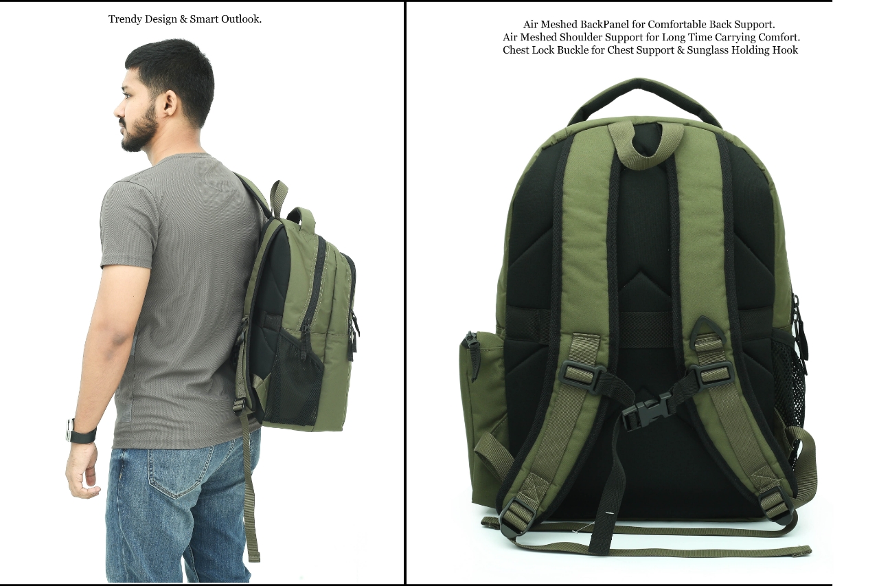 Picture of Bili Online Roar Premium Backpack ( Large Size 30 Liter)-Waterproof Backpack (Moss Green) Backpack School Bag College Bag Office Bag