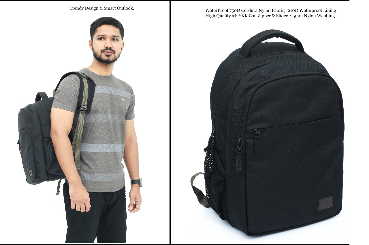 Picture of Bili Online Roar Premium Backpack ( Large Size 30 Liter)-Waterproof Backpack (Matte Black) Backpack School Bag College Bag Office Bag