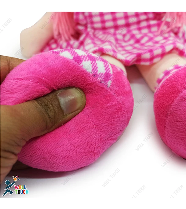 Picture of Cute Looking Smiling Doll Stuffed SOFT PLUSH DOLL Love Girl for Kids Baby with Cap & Hair