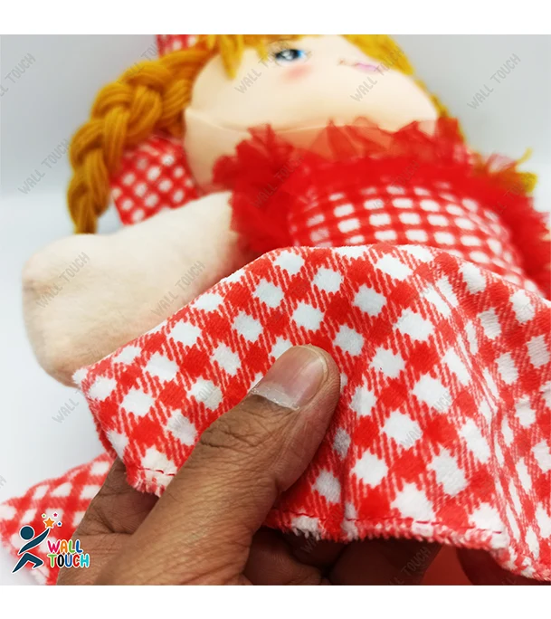 Picture of Cute Looking Smiling Doll Stuffed SOFT PLUSH DOLL Love Girl for Kids Baby with Cap & Hair