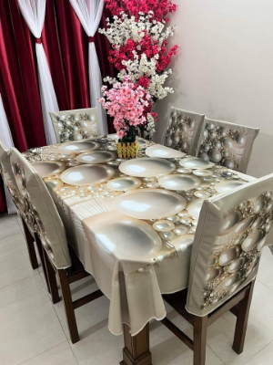 Buy 3D Print Premium Dining Table Cloth & Chiar Cover Set 7 in 1 TC-51 at Best Prices in Bangladesh
