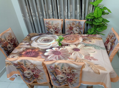 Buy 3D Print Premium Dining Table Cloth & Chiar Cover Set 7 in 1 TC-52 at Best Prices in Bangladesh