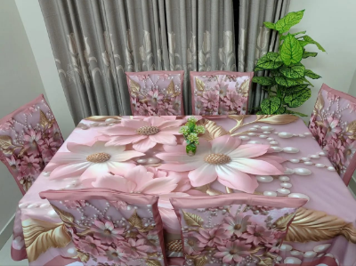 Buy 3D Print Premium Dining Table Cloth & Chiar Cover Set 7 in 1 TC-53 at Best Prices in Bangladesh