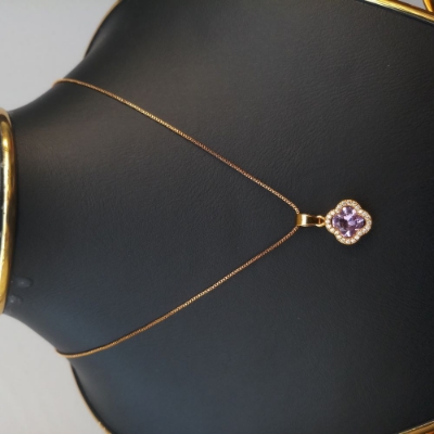 Picture of Korean Style Stone Pendant/ Locket Necklace/ Chain for Women & girls