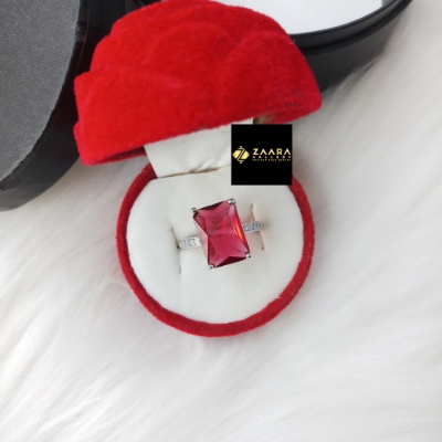 Picture of Square Shape Stone Finger Ring (Imported) For Women & Girls (M-Frc2043) - 1 Piece - Ring For Girls