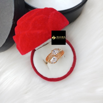 Picture of Stone Finger Ring White & Multicolor (Imported) for Women & Girls (M-FRC2045) - 1 Piece- Rings