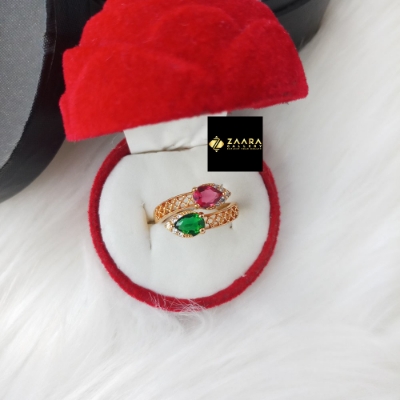 Picture of Stone Finger Ring White & Multicolor (Imported) for Women & Girls (M-FRC2045) - 1 Piece- Rings