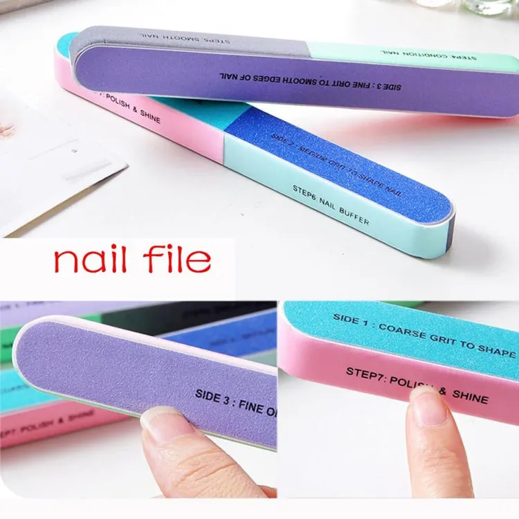 Buy Nail Shiner Nail Polish Clean Brighting Finger Nail files Creative Printing Nail File Sanding Sand Six-sided Polishing File Nail Tool at Best Price In Bangladesh