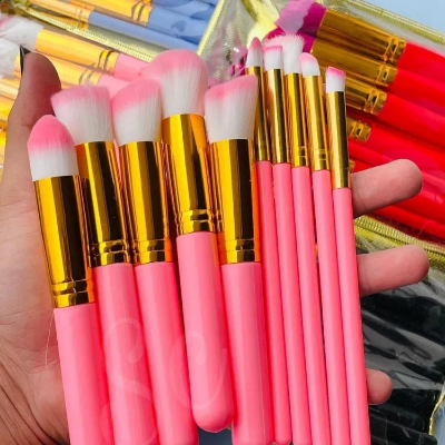 Buy Kabuki 10 Pieces Brush Set - Pink - Makeup Combo Set - Makeup Combo Set - Makeup Combo Set at Best Price In Bangladesh