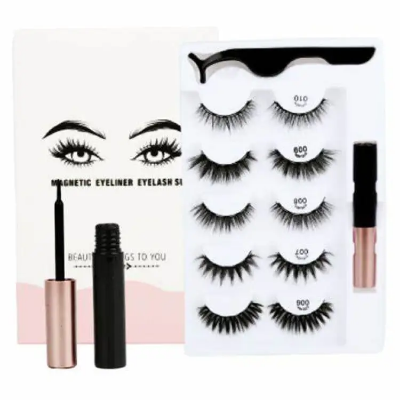 Buy Magnetic Eyeliner Eyelash Suit 5 Pair False Eyelash at Best Price In Bangladesh