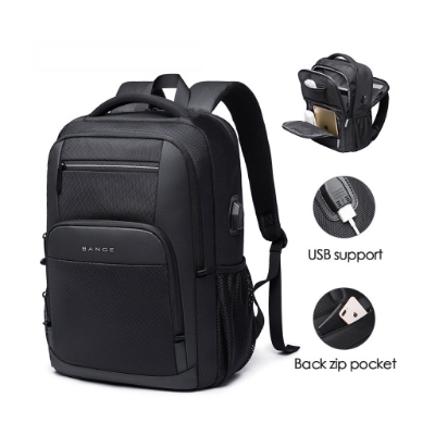 Picture of BANGE 1921 Large Capacity 15.6-inch Laptop Backpack (Black)