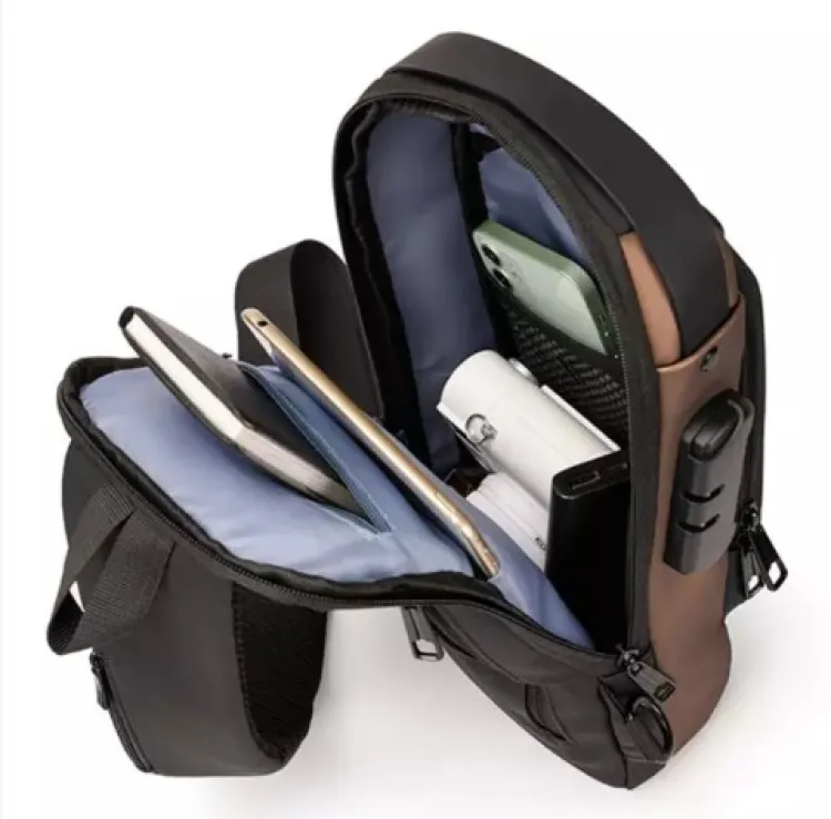 Picture of Shoulder Bags For Men Waterproof Usb Charging Man Crossbody Bags Anti-Theft Sports Travel Messenger Bags Fashion Men Chest Bags - Cross Body Bag