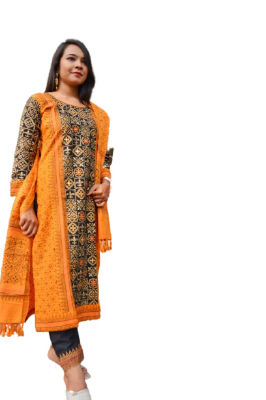 Buy Cotton Block Print Unstitched 3 Piece 3P-06 Online at Best Price in Bangladesh
