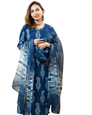 Buy Cotton Block Print Unstitched 3 Piece 3P-16 Online at Best Price in Bangladesh